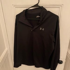 Under Armour Men's Large Black Half Zip Up Sweater!